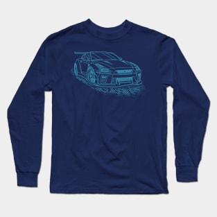 Nissan GTR R35 Lineart Blueprint Long Sleeve T-Shirt